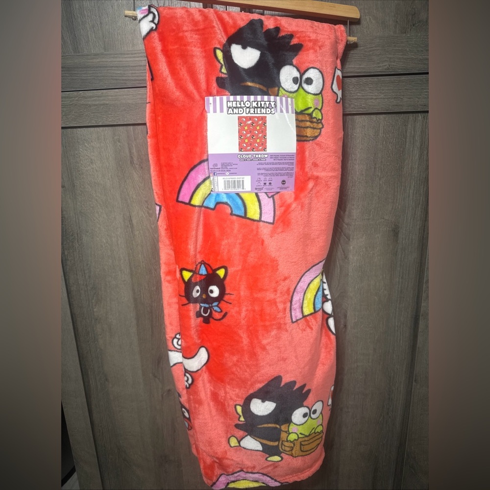 New Hello Kitty & Friends On My Way Red Plush 60" x 70" Throw Blanket With Tag